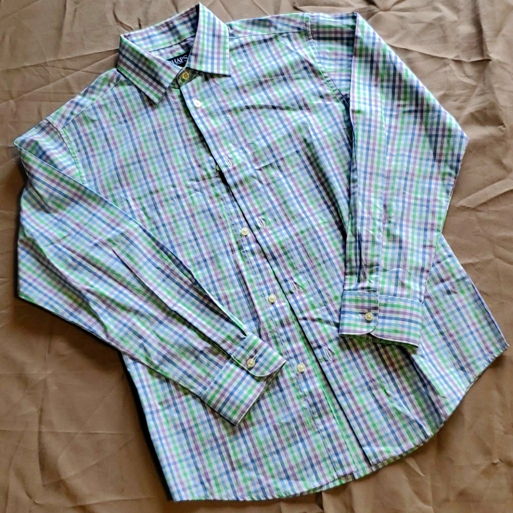 CHAPS: long sleeve dress shirt, boys M (10/12). A4.